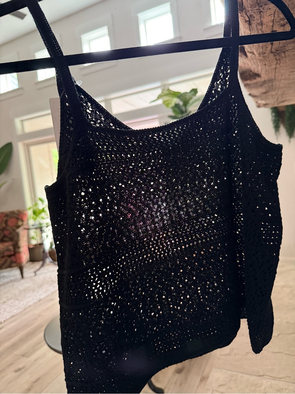 UNIQLO Black Crochet Open-Front Women's Cardigan and Camisole. - Picture 8 of 10
